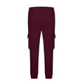 thumbnail image 5 of Aobny Red Mens Jogger Pockets Baggy Track Sweat Pant Loose Cargo Long Mens Jogger,L, 5 of 8