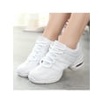 thumbnail image 6 of Crocowalk Girls Casual Thick Soled Walking Dance Shoes Practice Comfortable Cushioned Dancing Sneakers Non-Slip Platform Jazz Shoe White 8, 6 of 9