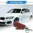 thumbnail image 2 of Unique Bargains Car Key Case Universal Leather Smart Key Fob Cover 4.72"x2.28"x0.79" Burgundy, 2 of 6