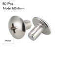 thumbnail image 2 of Tornillos de máquina Unique Bargains, M5x8mm Tornillo Phillips, Acero inoxidable 304, Sujetadores Tornillos 50Pcs, 2 of 3