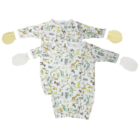 Bambini Layette Unisex Newborn Baby 4 Piece Gown Set