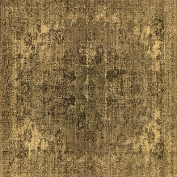 Ahgly Company Indoor Square Oriental Brown Industrial Area Rugs, 4' Square