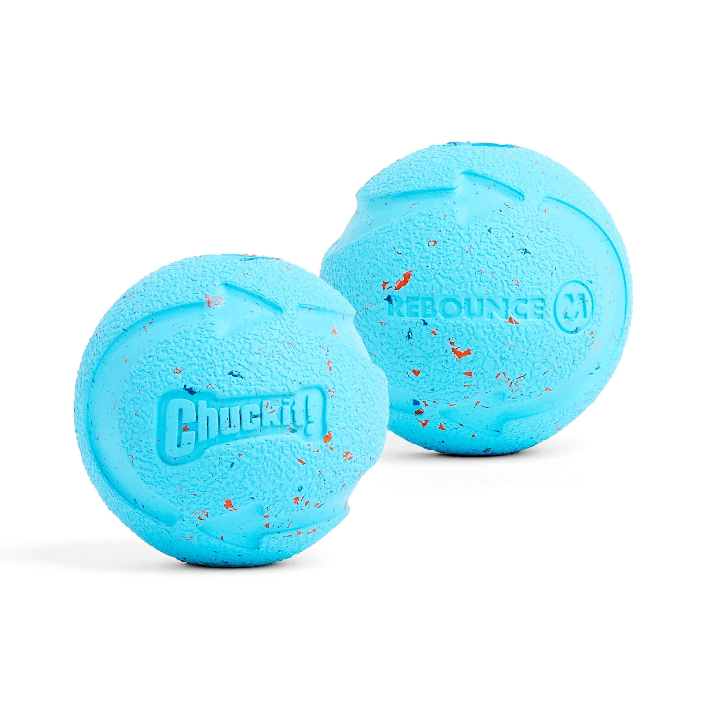 (3 pack) Chuckit! Rebounce Dog Ball Ecofriendly Rubber Fetch Toy For Dogs, Medium 2.5", For Breeds 20 to 60 lb, Pack of 2, Bright Blue