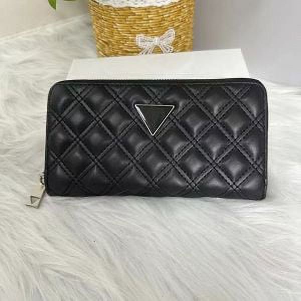 Bolso de mujer europeo y americano de costura rombo triángulo invertido cartera simple bolso de teléfono móvil bolso de mano con caja