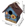 thumbnail image 5 of Vikakiooze Bird Feeders Outdoor Wooden Bird Feeder Courtyard Villa Balcony Hanging Rainproof Bird Feeder, 5 of 5