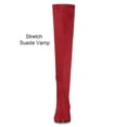 thumbnail image 3 of Botas Altas Hasta La Rodilla Talón Grueso Punta Redondeada Para Mujer Rojo 41, 3 of 7
