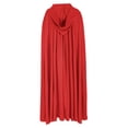 thumbnail image 5 of siminsem Velvet Hooded Cloak for Adults UniFull Length Halloween Cape Medieval Renaissance Witch Wizard Vampire Gothic Cosplay Party Robe 1 Pack, Red,M, 5 of 6