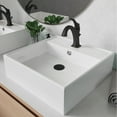 thumbnail image 2 of KRAUS Elavo 18 1/2-inch Square White Porcelain Ceramic Bathroom Vessel Sink with Overflow and Arlo Faucet Combo Set with Lift Rod Drain, Oil Rubbed Bronze Finish, 2 of 7