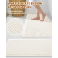 thumbnail image 2 of Smiry Waffle Bathroom Rugs 36x24, Extra Soft Absorbent Bath Mat, Non Slip Quick Dry Bath Rugs for Bathroom Floor, Tub and Home Decor with Tassels Boho, Cream, 2 of 7