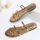 thumbnail image 5 of Amzcrzy Zapatos de mujer,Zapatos de mujer,Zapatillas de mujer, Pantuflas planas con cinturón fino y brillantes de una sola palabra para mujer, informales y cómodas Sandalias Mujer Zapatillas De Casa, 5 of 9