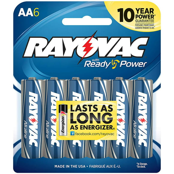 Rayovac AA Alkaline Batteries, 815-6F, 6-Pack