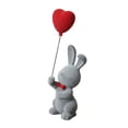 thumbnail image 1 of predolo Heart Rabbit Statue Animal Sculpture Collectible Art Craft Ornament Easter Bunny Gray, 1 of 8