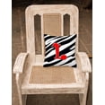 thumbnail image 2 of Carolines Treasures CJ1024-LPW1414 Monogram Initial L Zebra Red Decorative Fabric Pillow, 2 of 4