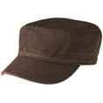 thumbnail image 1 of Mafoose Military Style Distressed Enzyme Washed Cotton Twill Caps in 4 Colors Chocolate Brown, 1 of 3