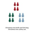 thumbnail image 4 of Yuarrent 4 unidades/juego de cubiertos colgantes de Navidad, chimenea, de pared, centro de mesa, tenedor, cuchara, bolsa de almacenamiento, Kits de decoración para fiestas Gris Yuarrent HA068282-03B, 4 of 6