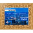 thumbnail image 3 of ArtToFrames 15x11.2 Inch - 28.5x38 CM Multi Puzzle Frame for 100 piece Puzzles.2.80 Inch Custom Wood Puzzle Frames, Antique Floral Gold - Comes with Regular Glass, 3 of 6