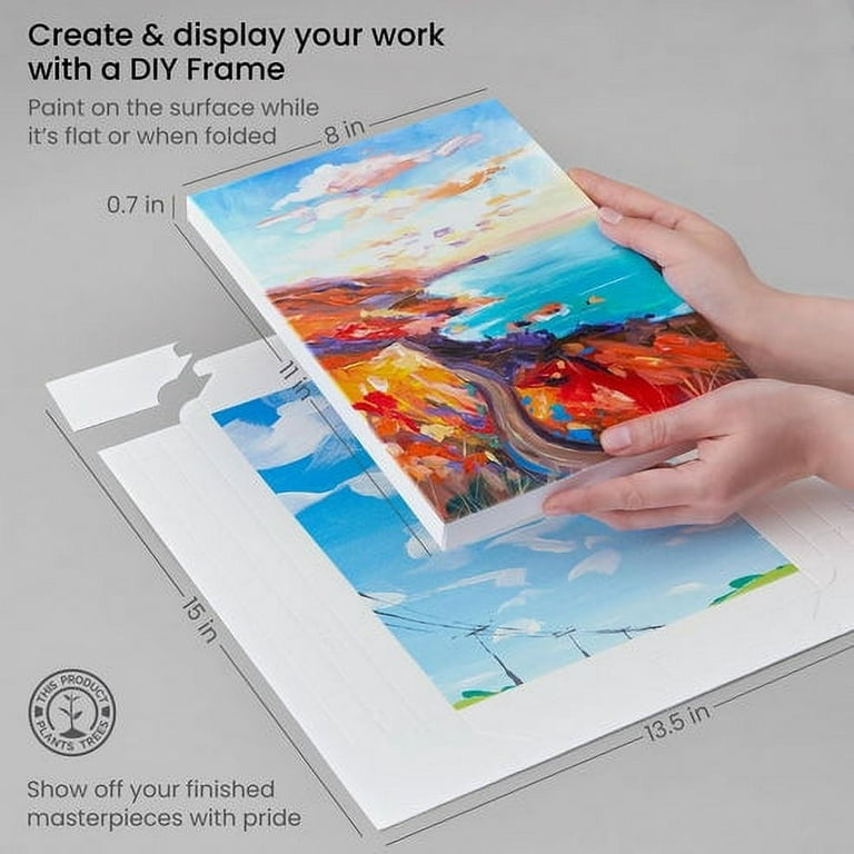 Arteza DIY Foldable 8x11 Canvas Frame, Acrylic - 20 Sheets