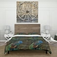 thumbnail image 2 of Designart 'Tails of Peacocks and Birds Cage' Farmhouse Duvet Cover Set, 2 of 4