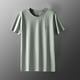 thumbnail image 5 of Camisa Elvqul de Hombre Gris Elástica sin Estampado Gym Manga Corta Casual Cuello Redondo, 5 of 6