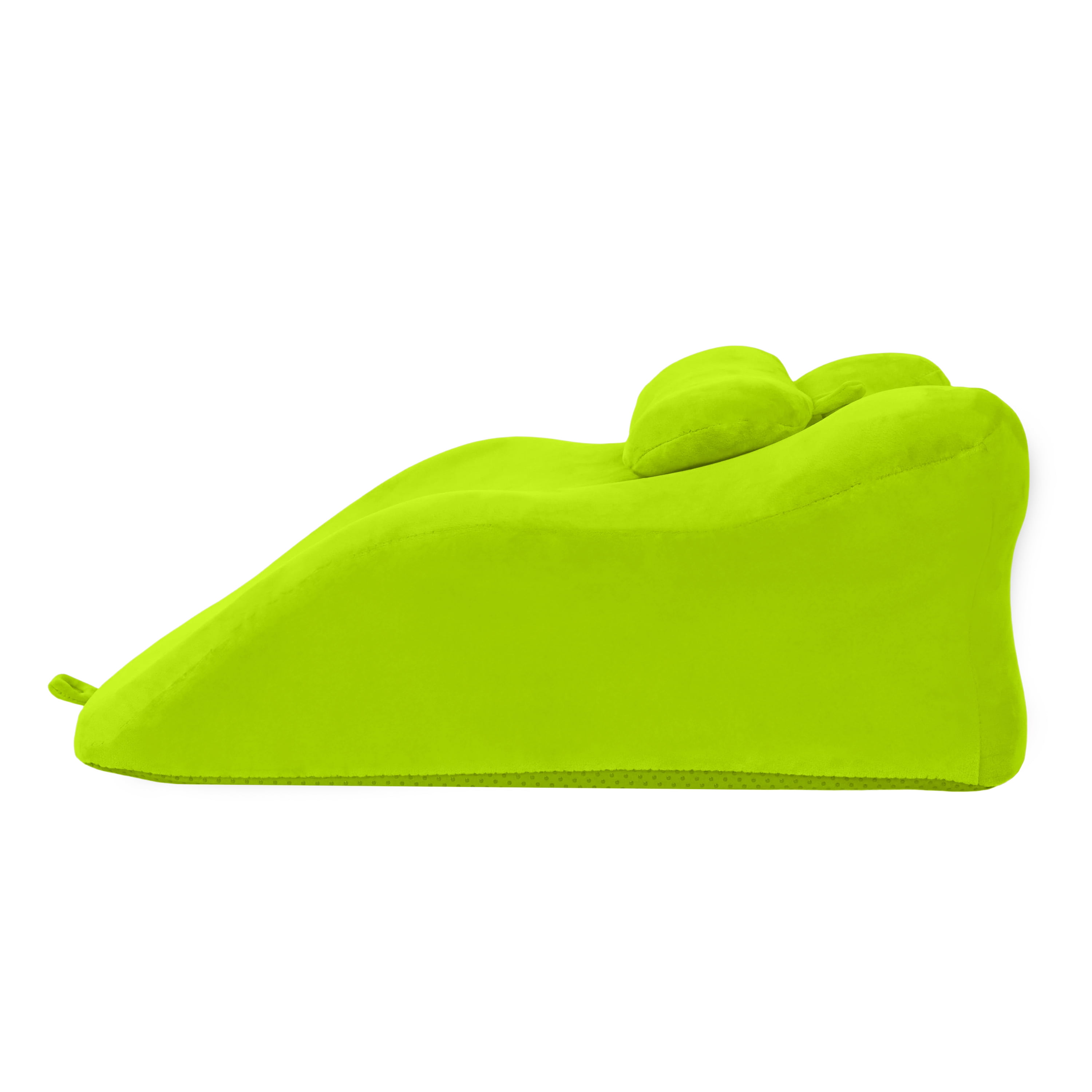 Muumblus Memory Foam Ergonomic Support Bed Pillow, Multi-Functional Wedge Pillow for Leg Elevation, Back & Lumbar Support, and Prone Reading with Removable Cover, Green