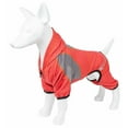 thumbnail image 6 of Pet Life Active 'Fur-Breeze' Heathered Performance 4-Way Stretch Two-Toned Full Bodied Hoodie, Fire Red And Light Grey - Medium, 6 of 8