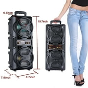 Dazone Dual 6.5 Woofer Portable FM Bluetooth Party Speaker Heavy Bass Sound Remote Control