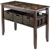 Winsome Wood Zoey Console Table with 3 Storage Baskets, Walnut Finish