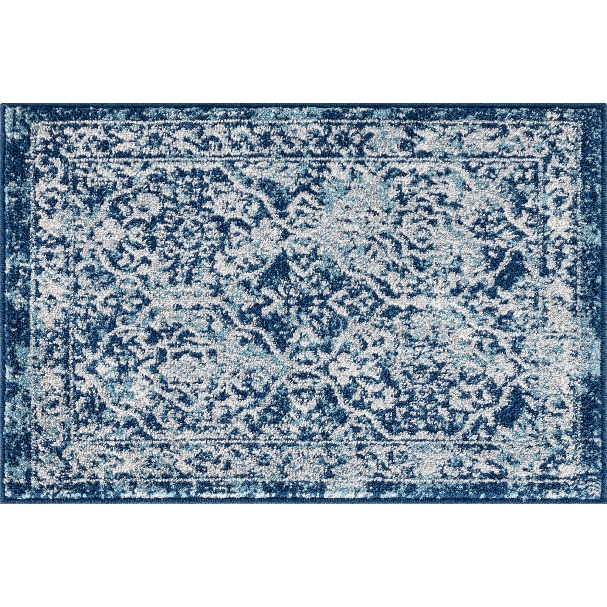 2x3 Modern Blue Small Area Rug, Throw Mat for Indoor Entry | Ideal for Kitchen or Bathroom Rugs 2' x 3'