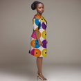 thumbnail image 4 of Bintarealwax African Clothes for Women Short Sleeve One button dresss Bazin Riche African Print Clothing Lady African windbreaker WY10358, 4 of 5