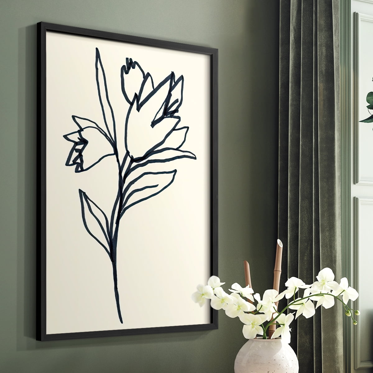 Floral Marker I in Paper Solid Wood 22 x 28 Framed Print
