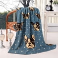 thumbnail image 2 of French Bulldogs Blue Blanket,Comfortable Soft Lamb Wool Throw Blanket,All Season,Warm Lightweight Blankets for Sofa Bed Couch Living Room Chair,60"x80", 2 of 4
