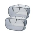 thumbnail image 1 of Cesta De Malla Resistente Para La Colada, Cesta Emergente Con Bolsillo Lateral Para Lavandería, Baño, Habitación De Niños, Dormitorio Universitario O Viajes (Pop Horizontal Gris + Gris), 1 of 5