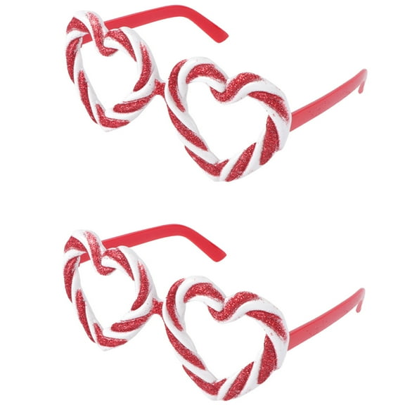 SOPOTUTU 2-Pack Heart-Shaped Glasses Party Eyewear Multi-Style Glasses for Masquerade and Costume Events