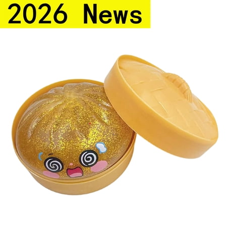 PLPPYFS Glitter Dumpling Glitter Dumpling Squeeze Decompression Dough with Box Soft Squeeze Decompression Dough for Adults Simulation Food Squeeze Bun for Stress Relief