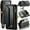 Black, variant on For iPhone 17 Air Crossbody Wallet Case, with 10 Card Slots, Zipper RFID Blocking Pocket and Magnetic Flip Folio 3-in-1 PU Leather Wristlet Shoulder Strap Case,Black