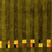 Ahgly Company Indoor Square Abstract Yellow Modern Area Rugs, 8' Square