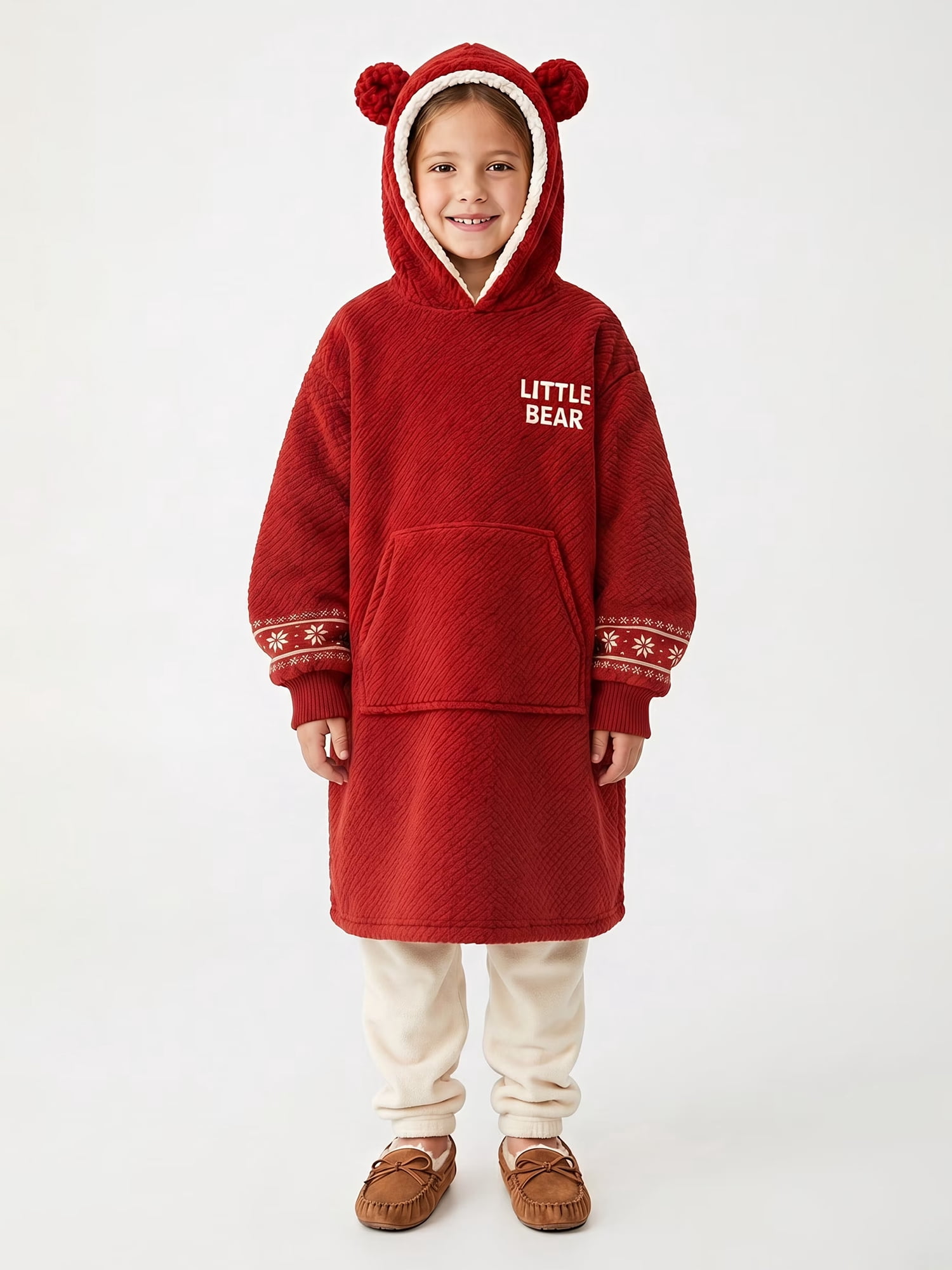 Dearfoams Little Bear Fleece Hoodie with Ears, S-L