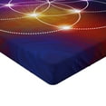 thumbnail image 2 of Ambesonne Digital Fitted Sheet, Circles Grid Esoteric, Full Size, Indigo, 2 of 3