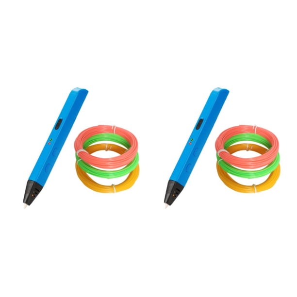 Cateissary Bolígrafo de impresión 3D con filamento PLA, juguete educativo divertido para niños, bolígrafo de impresión 3D compatible, fácil 600A-azul 2Conjunto