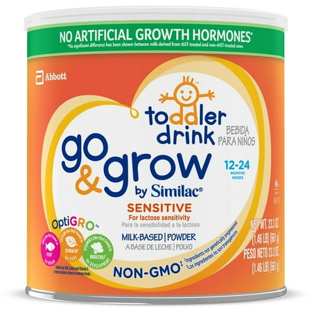 Go & Grow by Similac Sensitive Non-GMO Milk Based Toddler Drink, For Lactose Sensitivity, 24oz