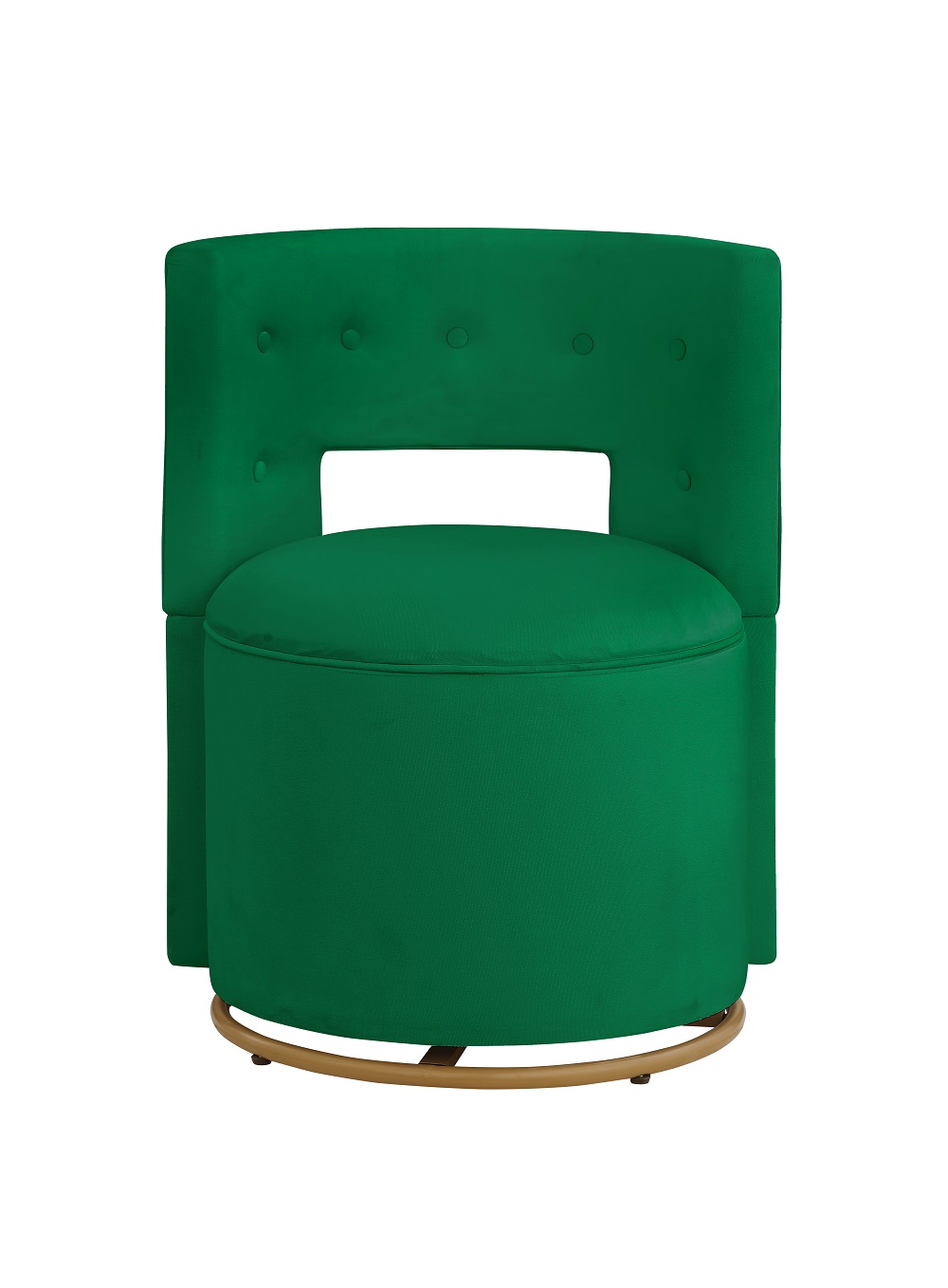 360° Swivel Accent Chair with Storage Function, Velvet Curved Chair with Gold Metal Base for