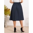 thumbnail image 3 of DARING DIVA Women's Vintage A-Line Business Midi Skirts X-Small Navy Blue, 3 of 6
