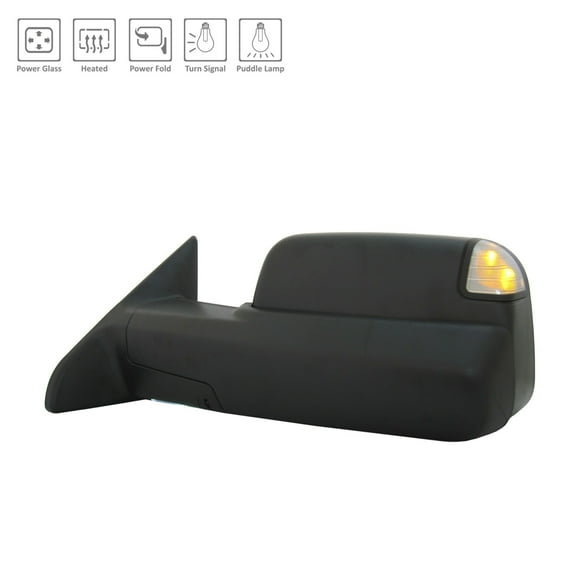 New Aftermarket Side Mirror Heated pwr pwr Folding w/o Memory w/Signal / Puddle Lamp 68230829AD fits 2013-2018 Ram 2500