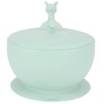 thumbnail image 3 of Bonito juego de cuchara y cuenco de silicona para alimentación de bebés con base de succión Vajilla antideslizante para bebés Verde claro, 3 of 10