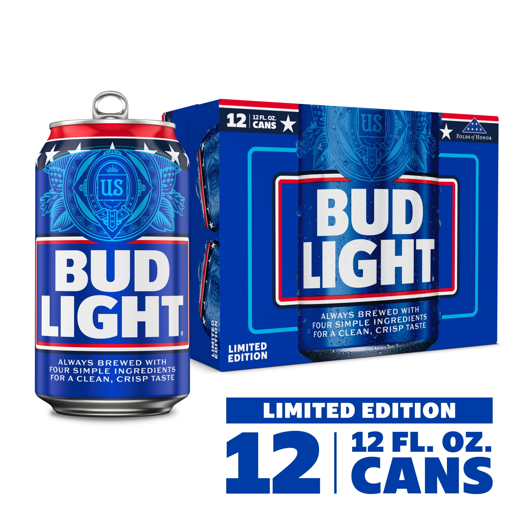 Bud Light American Light Lager Beer 12 Pack 12 fl oz Aluminum Cans 4.2% ABV