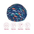 thumbnail image 5 of KLL Colorful Fish 3 Pattern Shower Cap & Bath Cap for Women,Reversible Oversized Waterproof Shower Caps for all Hair Lengths,Elastic Reusable Bathing Hair Cap, 5 of 6