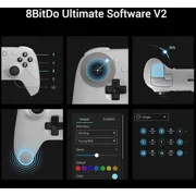 8BitDo Ultimate 2 Bluetooth Controller for Switch, Switch 2, PC&Windows,Switch Pro Controller with TMR Joysticks,Tactile/Hall Triggers,Programmable L4/R4 Bumpers,2 Back Paddle Buttons,RGB Ring