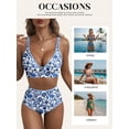 thumbnail image 5 of SHEWIN Womens Swimsuits Sets Bikinis Sets 2 Piece Tummy Control Bathing Suits High Waisted Swimwear Floral Swimming Suits Push Up Beach Vacation Outfits Blue Floral 2XL, 5 of 10