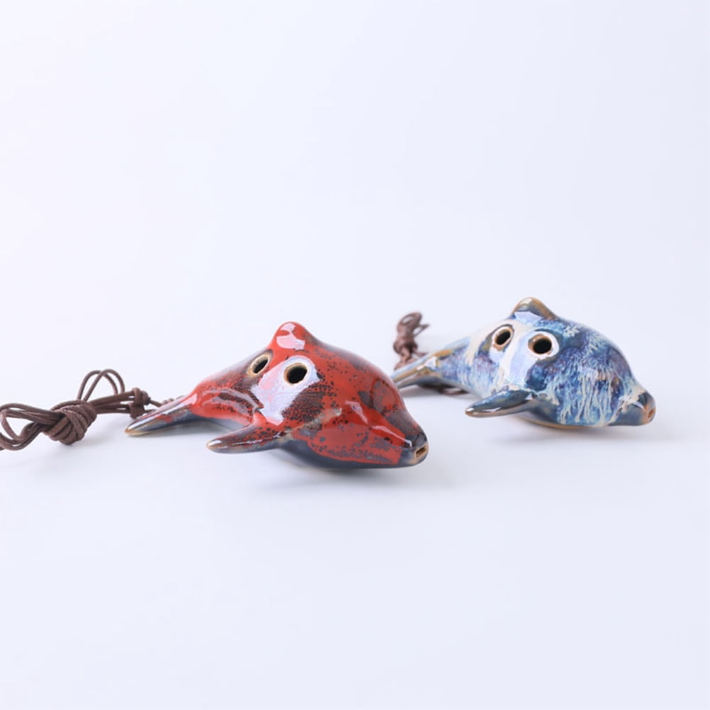 FRCOLOR 3 pcs 6 Holes Ceramic Alto C Ocarina Flute Music Instrument Gift Portable Whistle for Music Instrument Learner Color