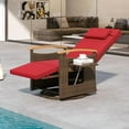 thumbnail image 5 of GVN Patio Lounge Chair,Outdoor Chaise Lounge Chair,Patio Rattan 360° Swivel Recliner Chair with Adjustable Backrest and Footrest-Red, 5 of 11